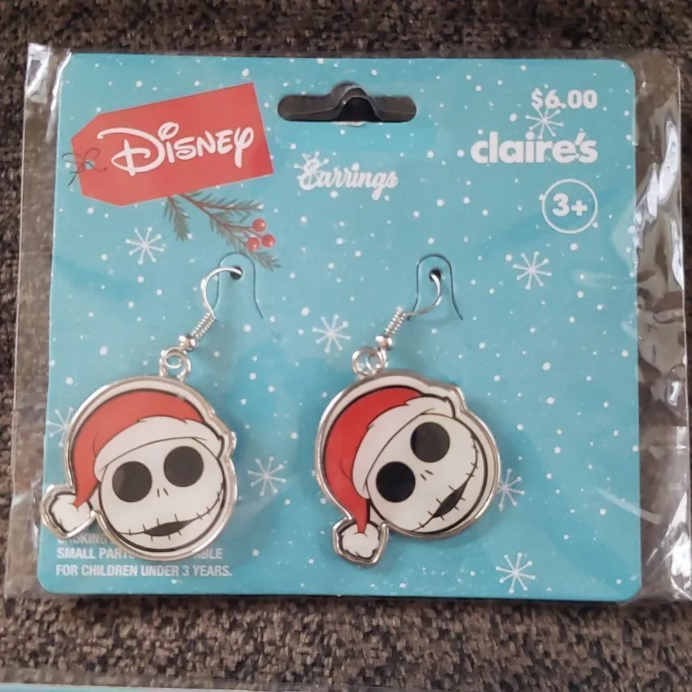 Nightmare Before Christmas Jack Skellington Light-Up Nklc and Pierced Earrings